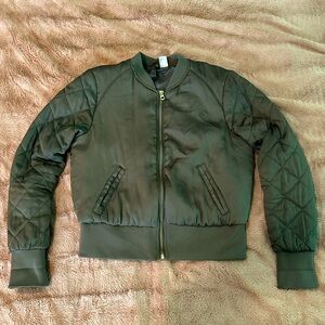 Olive green bomber jacket